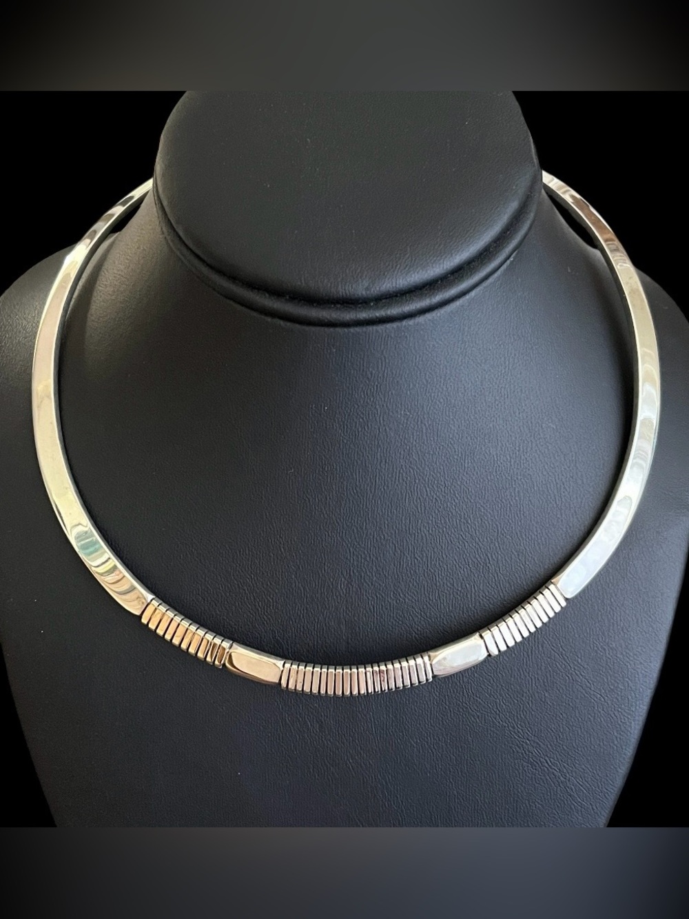 Navajo Jonathan Nez 14K Gold Sterling Silver 40g Collar Torque Choker Necklace